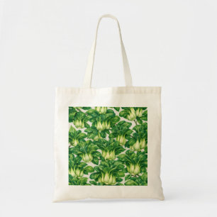 Bolsa Tote Padrão Botânico de Vegetais em Aquarela de Bok Cho