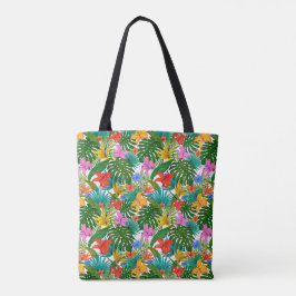 BOLSA TOTE PADRÃO BOTÂNICO FLORAL TROPICAL