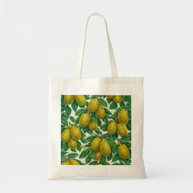Bolsa Tote Padrão Botânico Tropical de Jaca (Frente)