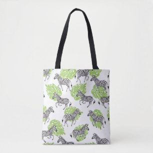 Bolsa Tote Padrão branco sem costura com zebras. ilustraçã