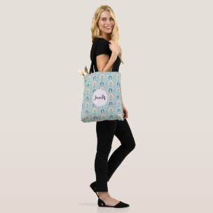 Bolsa Tote Padrão Brilhante Branco Bonito