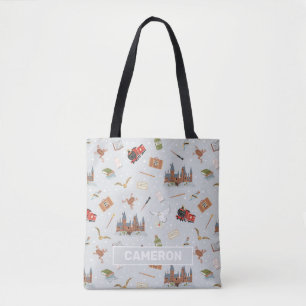 Bolsa Tote Padrão Cartoon Hogwarts Harry Potter