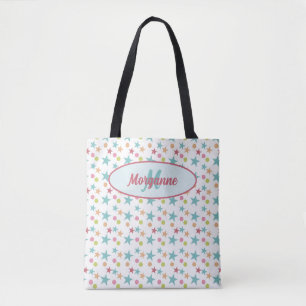 Bolsa Tote Padrão Cheerful do Pastel Brilhante do Monograma P