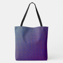 Bolsa Tote Padrão Chinês Quente Azul de Tendy Multicolor em M