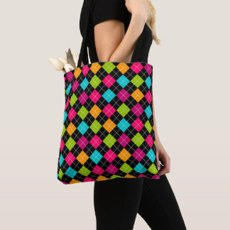 Bolsa Tote Padrão Colorido Argyle