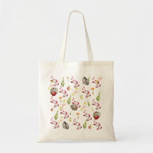 Bolsa Tote Padrão colorido da floresta com bunnies Bag