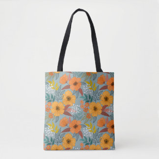 Bolsa Tote Padrão Colorido das Flores Desenhadas À Mão