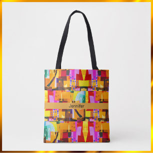 Bolsa Tote Padrão Colorido de Arte Abstrato