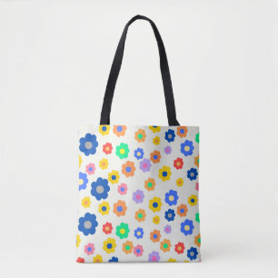 Bolsa Tote Padrão Colorido de Indie de Flor Minúscula Y2K