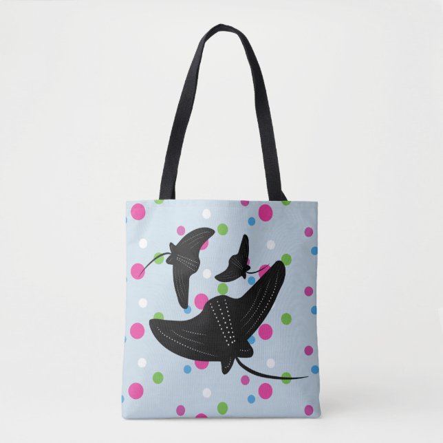 Bolsa Tote Padrão Colorido de Stingray Festa    (Frente)