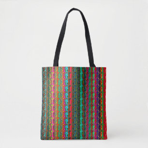 Bolsa Tote Padrão Colorido de Várias Cores