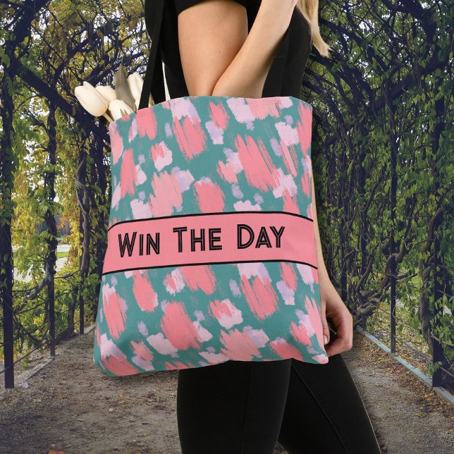 Bolsa Tote Padrão colorido do abstrato (Inspirational Brushstrokes Colorful Pattern Tote Bag)