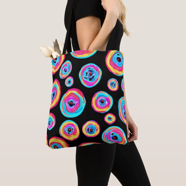Bolsa Tote Padrão Colorido e Vibrante Design (Close Up)