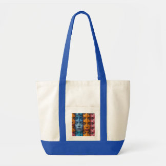 Bolsa Tote Padrão Colorido Faces
