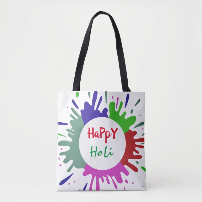 Bolsa Tote Padrão colorido Holi (Frente)