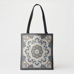 Bolsa Tote Padrão constante com mandala tribal étnica