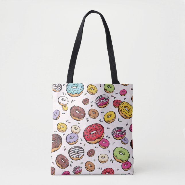 Bolsa Tote Padrão contínuo de Donuts (Frente)
