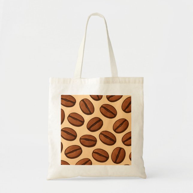 Bolsa Tote Padrão contínuo de grãos de café | Café marrom que (Frente)
