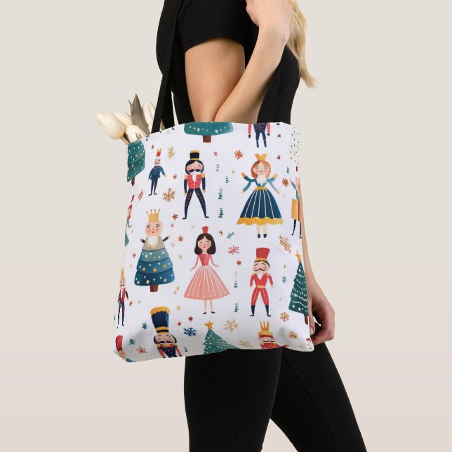 Bolsa Tote Padrão contínuo do Ballet de Esquenta Natal  (Close Up)