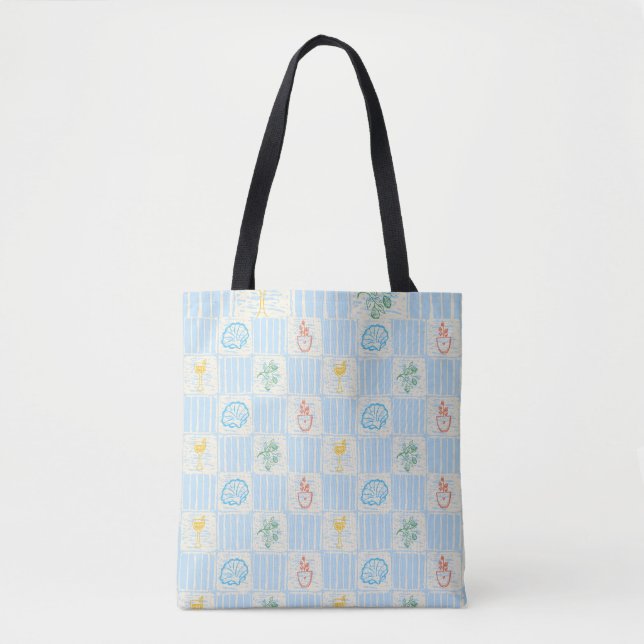 Bolsa Tote padrão contínuo estilo Amalfi (Frente)