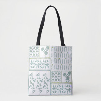 Bolsa Tote Padrão contínuo floral repetitivo texturizado