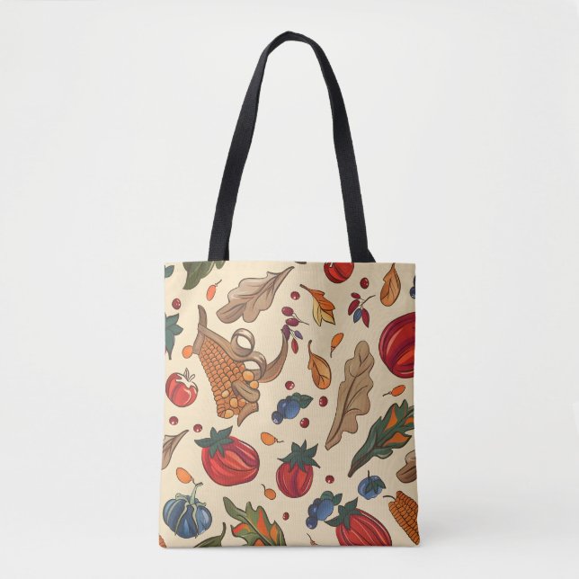 Bolsa Tote Padrão Cornucopia Cornucopia Cortado (Frente)