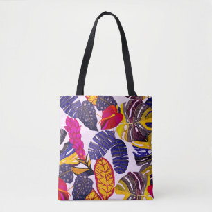 Bolsa Tote Padrão criativo sem costura com folhas tropicais e