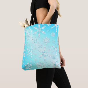 Bolsa Tote Padrão Crystal Snowflakes