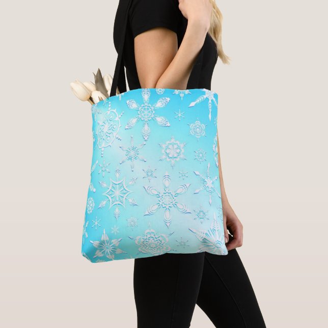 Bolsa Tote Padrão Crystal Snowflakes (Close Up)