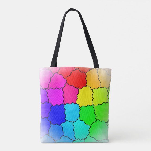 Bolsa Tote Padrão Cute Rainbow (Verso)