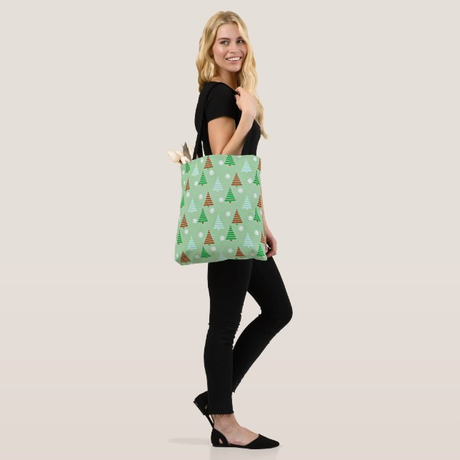 Bolsa Tote Padrão da árvore de Natal (No(a) Modelo)