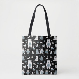 Bolsa Tote Padrão da família do urso Whimsical