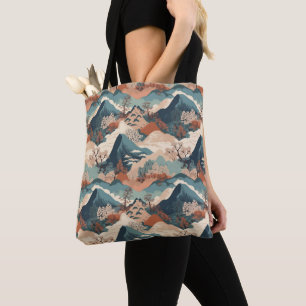 Bolsa Tote Padrão da Grande Onda Japonesa 