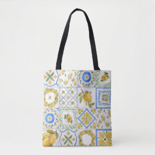 Bolsa Tote Padrão da Praça da Aquarela de Lemões Sicilianos