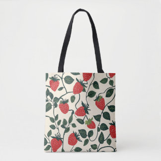 Bolsa Tote Padrão da vinha de morango