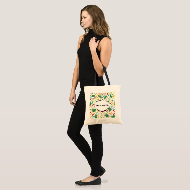 Bolsa Tote Padrão das árvores de Natal (Frente (modelo))