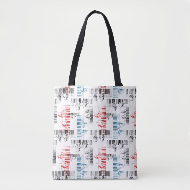 Bolsa Tote Padrão das mãos do pianista (Frente)