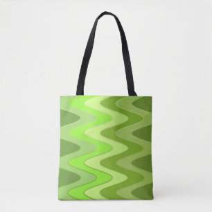 Bolsa Tote Padrão das ondas sinusal - mistura verde + suas id