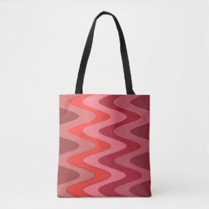 Bolsa Tote Padrão das ondas sinusal - mistura vermelha + suas