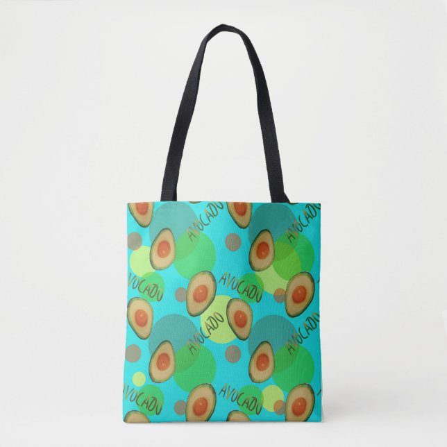 Bolsa Tote Padrão de abacate fresco e divertido (Frente)