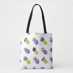 Bolsa Tote Padrão de abacaxi sem costura