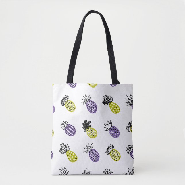 Bolsa Tote Padrão de abacaxi sem costura (Frente)