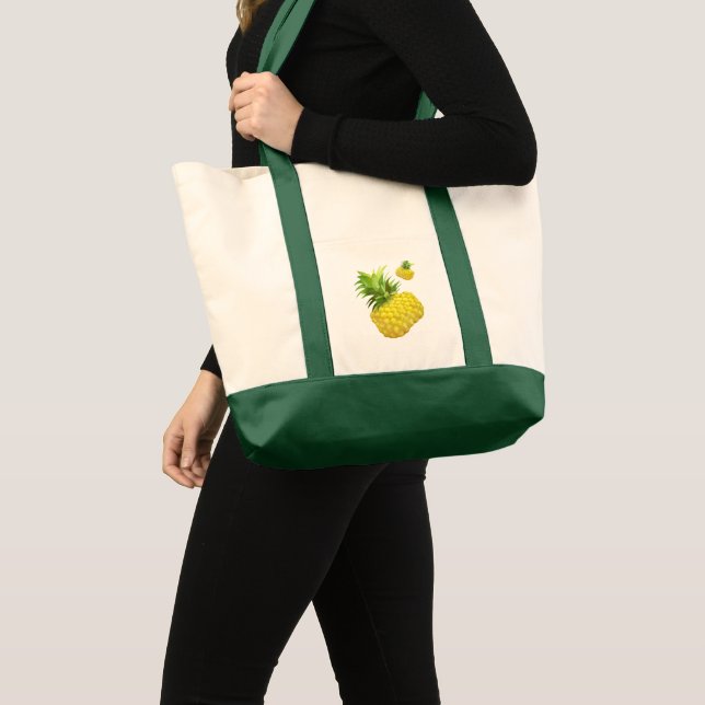 Bolsa Tote Padrão de Abacaxi Tropical: Arte de Frutas de Verã (Frente (produto))