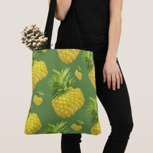 Bolsa Tote Padrão de Abacaxi Tropical: Arte de Frutas de Verã