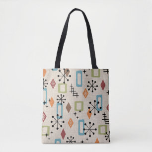 Bolsa Tote Padrão de Abstrato Atômica Moderno do Meio século 