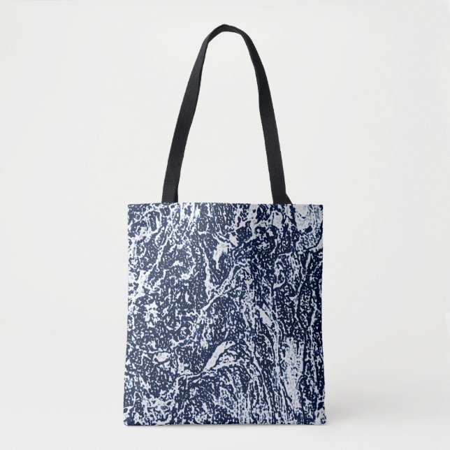 Bolsa Tote Padrão de Abstrato azul escuro (Frente)
