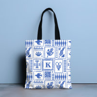 Padrão de Abstrato branco azul moderno monograma