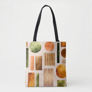 Bolsa Tote Padrão de Abstrato de Aquarela Terrestre - Orgânic