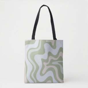 Bolsa Tote Padrão de Abstrato de espiral líquida retrô em 