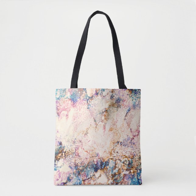Bolsa Tote Padrão de Abstrato de Fluido Marble (Frente)